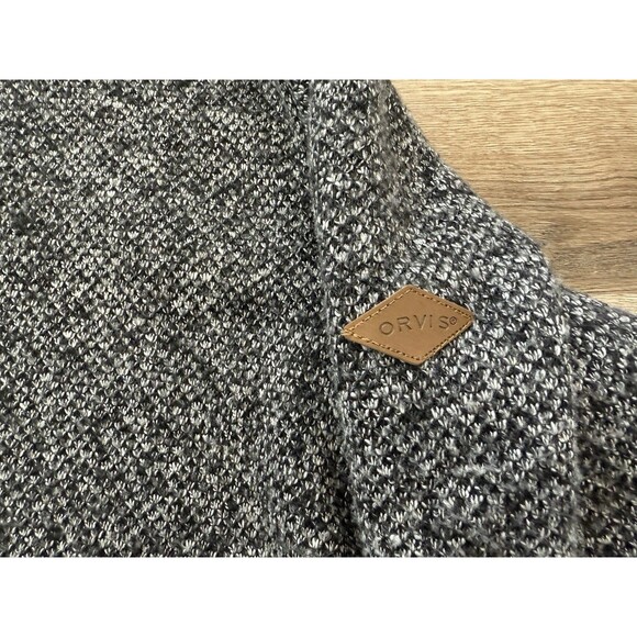 Orvis Men's Brighton 1/4 Zip Sherpa Lined Pullover Sweater Black/White, Size XL - Picture 2 of 5